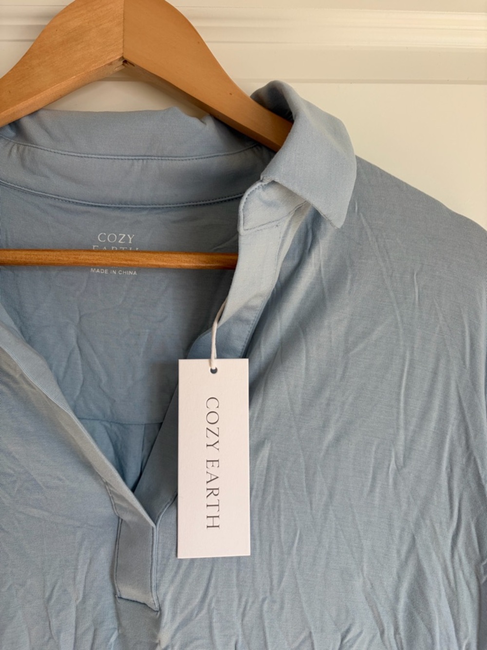 NWT Cozy Earth Bamboo Stretch Long Sleeve Polo - Picture 4 of 8